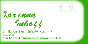 korinna inhoff business card